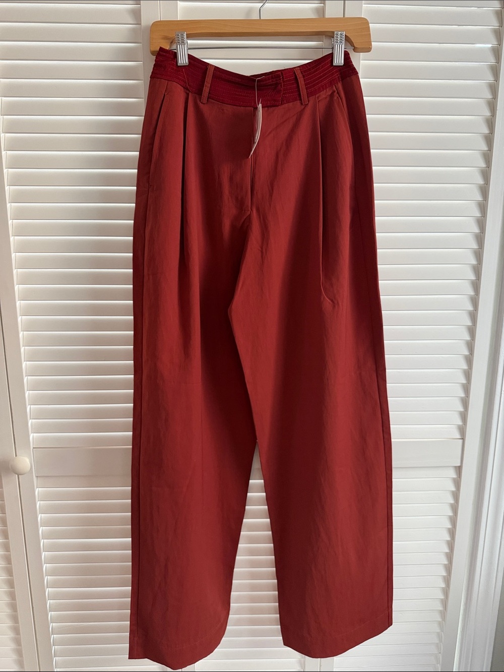 Anthropologie Wide-Leg Trousers in Deep Red